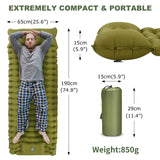 WESTTUNE Outdoor Camping Mattress Inflatable Sleeping Pad with Built-in Pillow & Pump Thicken Air Mat for Travel Hiking Climbing