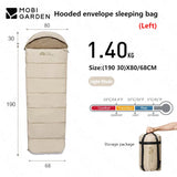 MOBI GARDEN Camping Sleeping Bag Protable -5℃~15℃ Warm Cotton 1.4kg/1.8kg Ultralight Spliced Envelope With Cap Outdoor Thicken