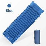 WESTTUNE Outdoor Camping Mattress Inflatable Sleeping Pad with Built-in Pillow & Pump Thicken Air Mat for Travel Hiking Climbing