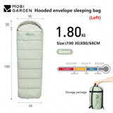 MOBI GARDEN Camping Sleeping Bag Protable -5℃~15℃ Warm Cotton 1.4kg/1.8kg Ultralight Spliced Envelope With Cap Outdoor Thicken