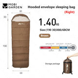 MOBI GARDEN Camping Sleeping Bag Protable -5℃~15℃ Warm Cotton 1.4kg/1.8kg Ultralight Spliced Envelope With Cap Outdoor Thicken