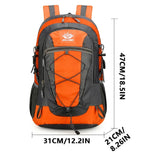 Lightweight Waterproof Hiking Backpack Large Capacity Outdoor Travel Bag Air Cushion Belt Zipper Closure Unisex Softback