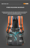 Lightweight Waterproof Hiking Backpack Large Capacity Outdoor Travel Bag Air Cushion Belt Zipper Closure Unisex Softback