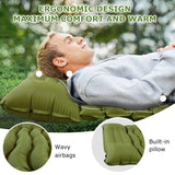 WESTTUNE Outdoor Camping Mattress Inflatable Sleeping Pad with Built-in Pillow & Pump Thicken Air Mat for Travel Hiking Climbing