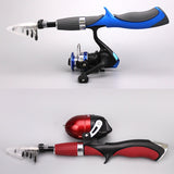 Carbon Fiber Rod Superhard Boat Ice Fly Lure Fishing Rod With High Quality Fishing Reel Fishing Tackle set 1.4m Length