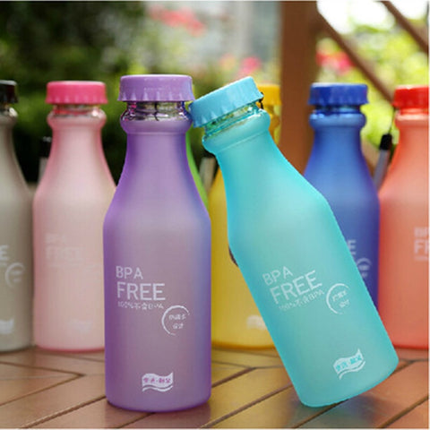 550mL Candy Color Matte Portable Water Sports Bottle For Travel Camping