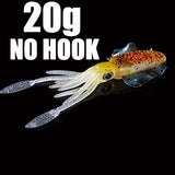SUNMILE Luminous UV Fishing Soft Squid Lure Wobbler Bait 20g/60g/80g/100g/120g/150g