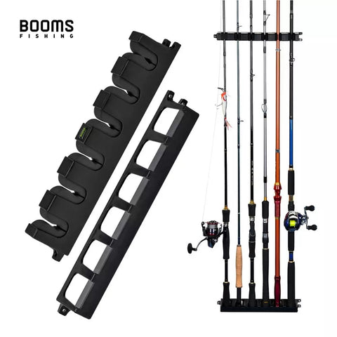 Booms Fishing WV2 Vertical 6-Rod Rack Fishing Pole/Rod Holder - Wall Mount Modular for Garage
