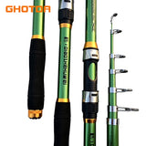 GHOTDA 2.1M -3.6M Carp Fishing Rod feeder Hard FRP Carbon Fiber Telescopic Fishing Rod/Pole