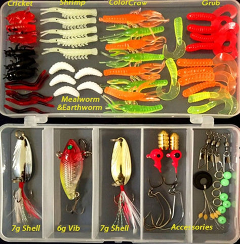 Fishing Lures Set - Hard Artificial Wobblers/ Metal Jig Spoons/ Soft Lure Fishing Silicone Bait Fishing Tackle