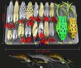 Fishing Lures Set - Hard Artificial Wobblers/ Metal Jig Spoons/ Soft Lure Fishing Silicone Bait Fishing Tackle