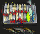 Fishing Lures Set - Hard Artificial Wobblers/ Metal Jig Spoons/ Soft Lure Fishing Silicone Bait Fishing Tackle