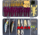 Fishing Lures Set - Hard Artificial Wobblers/ Metal Jig Spoons/ Soft Lure Fishing Silicone Bait Fishing Tackle