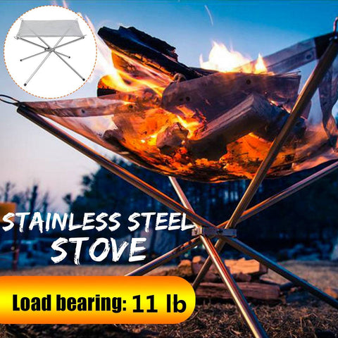 Bonfire / Campfire Stand Stainless Steel Foldable Mesh Fire Pit for Outdoor Wood Heating
