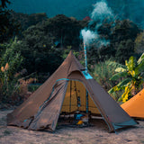 ASTA GEAR Lightweight 4 Person Bushcraft Pyramid /Teepee Tent with Chimney Hole