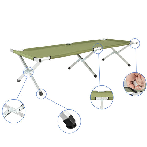 Army Green Portable Durable Folding Camping Cot With Carrying Bag