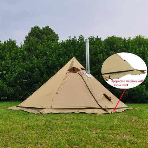 Newly Upgraded Ultralight Pyramid Tent With Snow Skirt & Chimney Hole