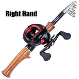 Carbon Fiber Casting Fishing Rod and Reel Combo 1.6m and 17+1 BB 7.1:1 Gear Ratio